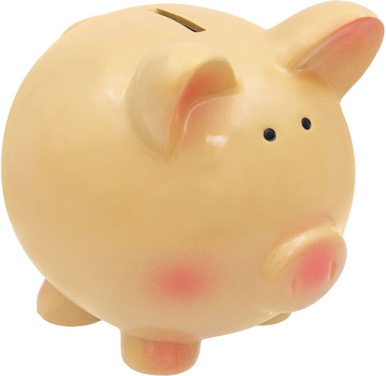 Ceramic Piggy Bank Pig 17x15x17 Cm Salmon Pink
