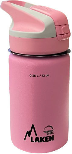 Laken Summit cap Recyclable Bottle Thermos Stainless Steel BPA Free 350ml Pink with Mouthpiece