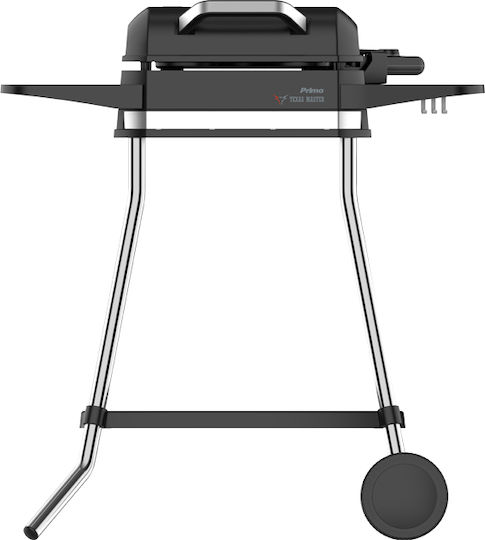 Primo PRBQ-40499 With Legs Electric Grill Smooth and Ribbed Plate 3050W with Lid and Adjustable Thermostat 41.8cmx37.3cmcm