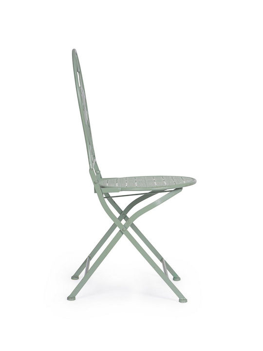 Scaun de exterior Metalic Harriet Verde 2buc 40x40x94cm
