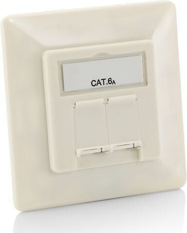 Equip Einzeln Netzsteckdose RJ45 mit Rahmen Typ Cat6a in Weiß Farbe 125772