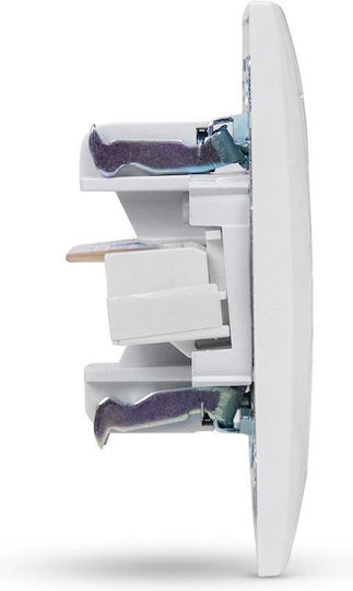 Entac ERWLS-ARN-W Single Network Socket RJ45 with Cat5 Type Frame in White Colour 15.005.0107