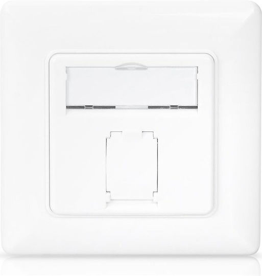 Digitus Μονή Πρίζα Δικτύου RJ45 με Πλαίσιο Τύπου Cat6 σε Λευκό Χρώμα DN-9010/8-1