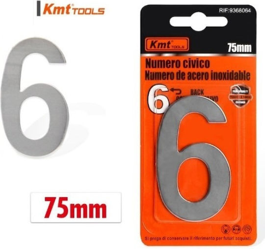 KMT Tools Sign with Number in Silver Color Inox 7.5cm 9368064