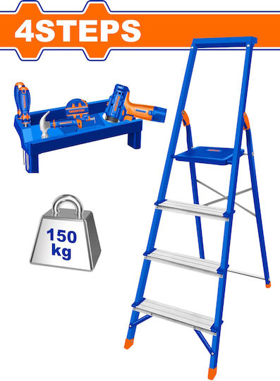 Wadfow Ladder Aluminum & Iron with 4 Steps