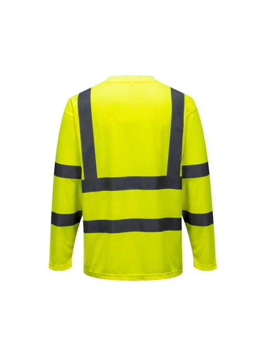 Portwest Men's Long Sleeve Work Sweatshirt Yellow with Reflective Tapes