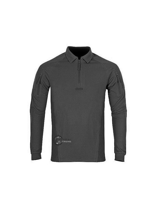 Helikon Tex Range Ανδρική Μακρυμάνικη Μπλούζα Εργασίας Polo Μαύρη
