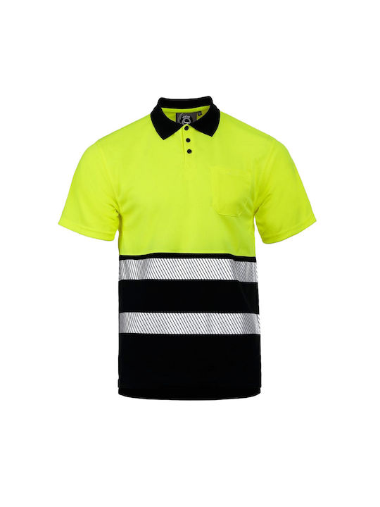 Stenso Arbeit T-Shirt Gelb mit Reflektierenden Streifen