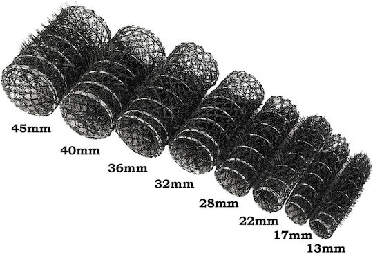 Dafnis Rollers Wire Mesh Roller 40mm in Black Color 10pcs