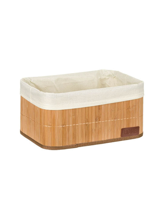 Καλάθι Αποθήκευσης Bamboo Μπεζ 32x22x16cm