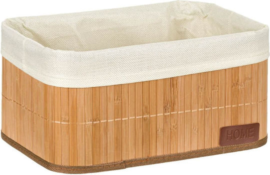 Καλάθι Αποθήκευσης Bamboo Μπεζ 32x22x16cm