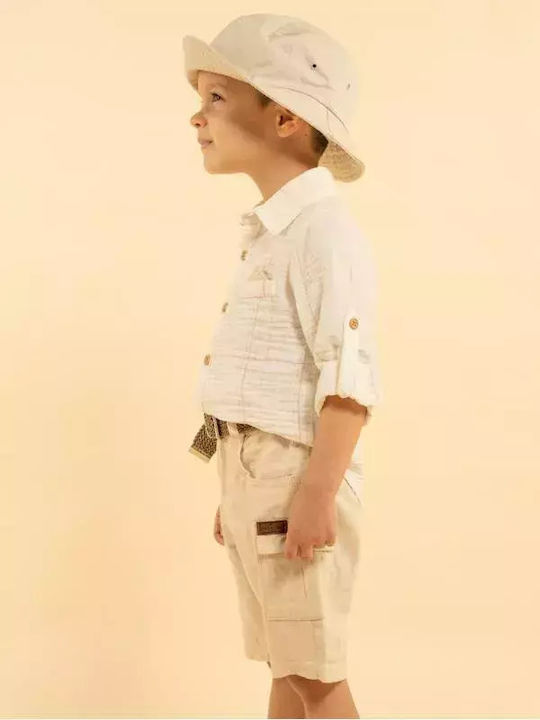 Kinder-Set mit Shorts Sommer 3Stück Ecru, Beige