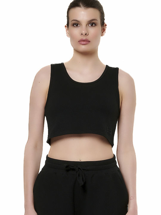 Damen Sport Bluse Ärmellos Schwarz