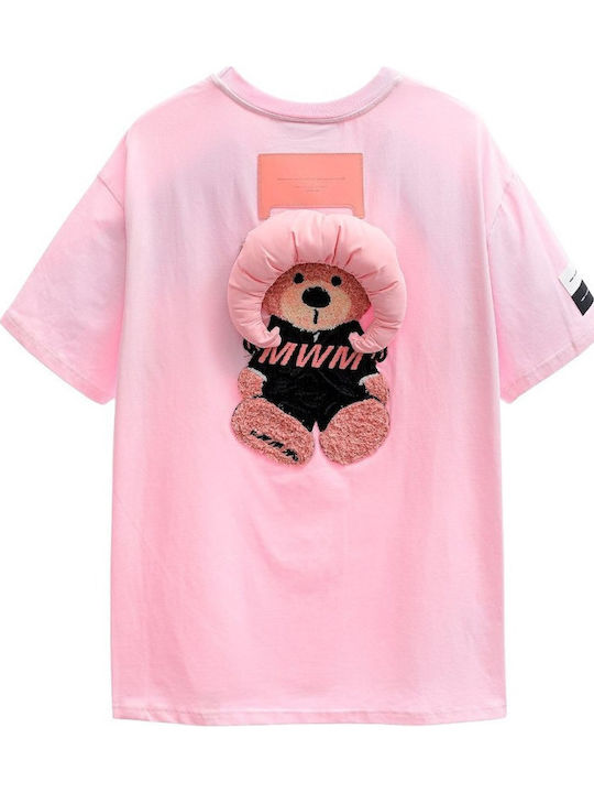 Mod Wave Movement Teddy T-shirt Pink