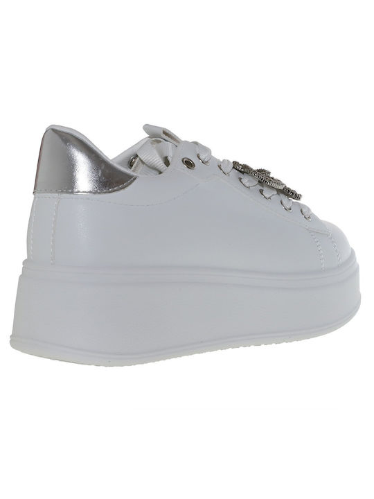Adidași Flatforms Pentru Femei Albi