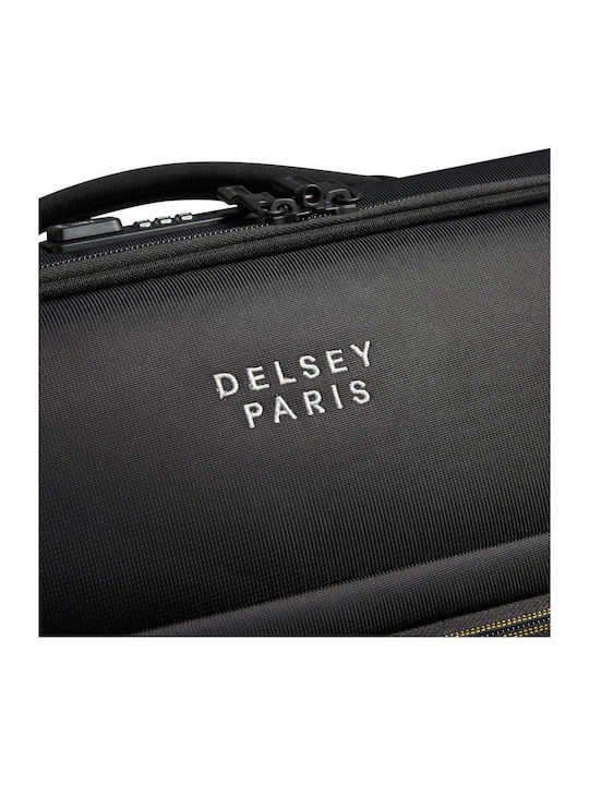 Delsey Brochant Cabin Hard Suitcase Black with 4 Wheels Height 55cm