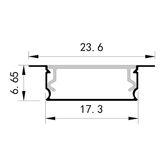 Eurolamp Încastrat Profil din Aluminiu pentru Bandă LED 200x1.7x0.6cm.