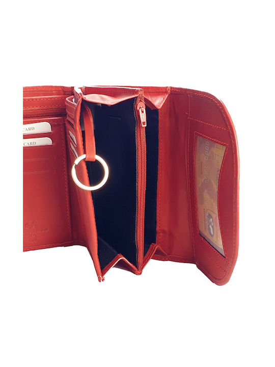 Large Leather Women's Wallet Classic with RFID Red
