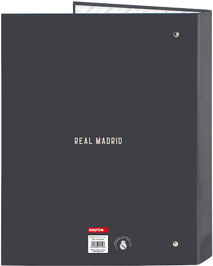 Real Madrid Ντοσιέ με 4 Κρίκους για Χαρτί A4 Γκρι