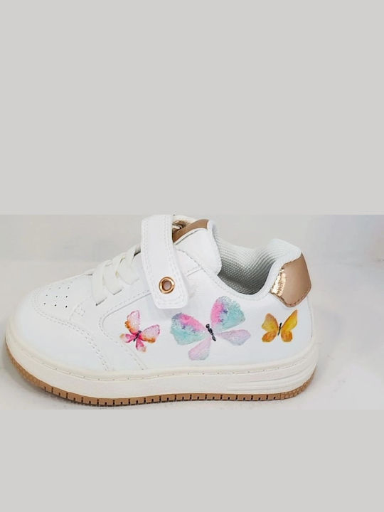 Παιδικά Sneakers Ανατομικά με Σκρατς Λευκά