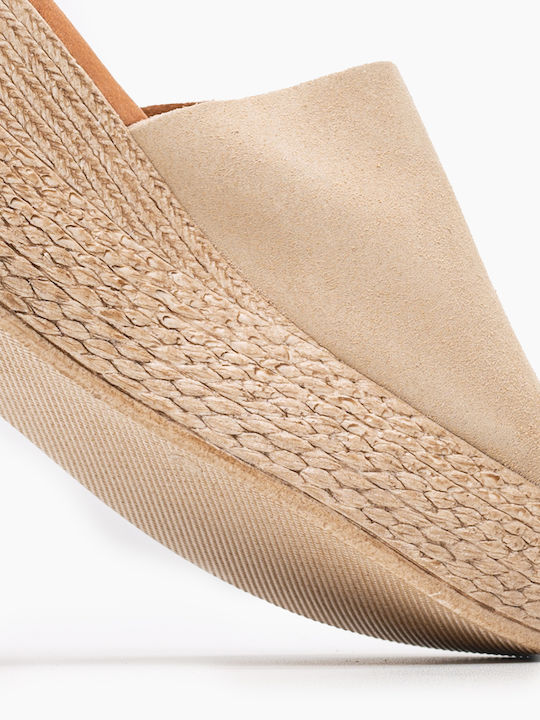 Damenplattformen Beige