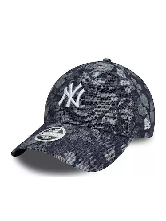 New York Yankees Women's Floral Denim Blue 9twenty Adjustable Cap Women's Hat Cotton Rayon Polyester Blue 60595384