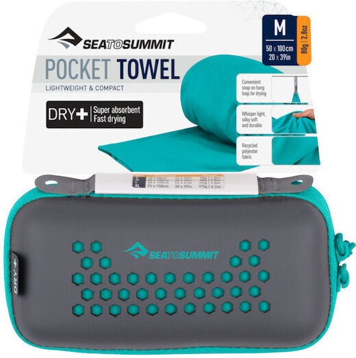 Sea to Summit Pocket Πετσέτα Microfiber Προσώπου Μπλε