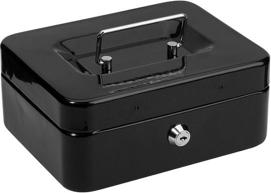 Metallic Money Box 20x16x9cm Internal Compartments Black