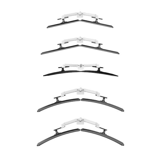 Neomounts Stand Desk Mounted for 2 Monitors up to 34" with Arm White (DS65S-950WH2)