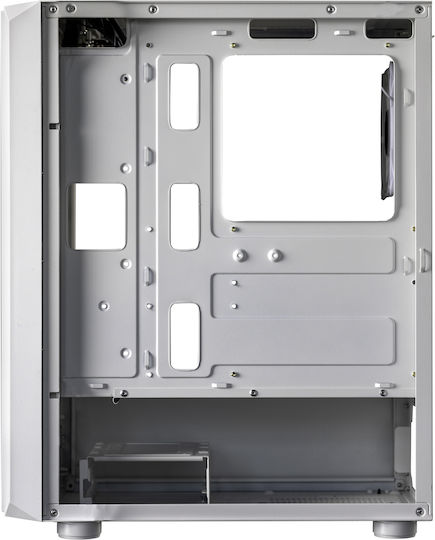 ProGaming Pro Gaming Bastion Midi Tower Computer Case with Side Window and ARGB Lighting White