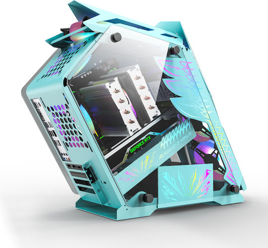ProGaming Hercule Gaming Midi Tower Κουτί Υπολογιστή με ARGB Φωτισμό Μπλε