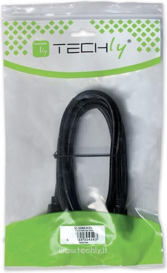 Techly HDMI 2.0 Premium Hochgeschwindigkeits 4K 60Hz HDR Kabel HDMI-Stecker - Mini-HDMI-Stecker 3m Schwarz