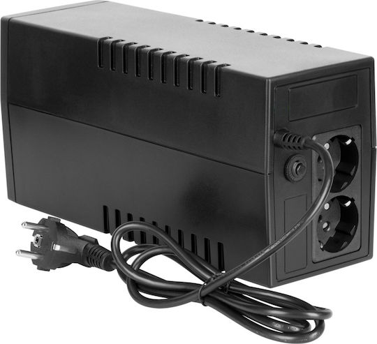 Quer KOM0551 UPS Line-Interactive 600VA 360W με 2 Schuko Πρίζες