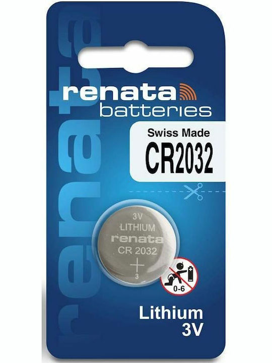 Renata Μπαταρία Λιθίου Ρολογιών CR2032 3V 1τμχ