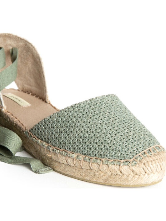 Women's Synthetic Leather Espadrilles Green