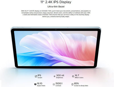 Doogee T30S 11" Tablet (6GB/256GB) Μαύρο