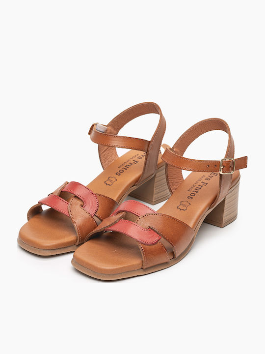 Leder Sandalen Tabac Braun