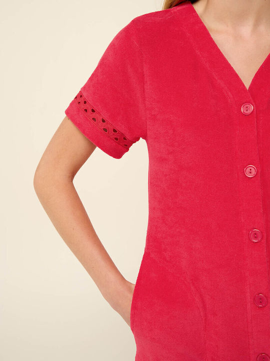 Vamp Damen Mini Kleid Strand Rot