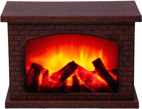 Decorative Lantern Fireplace Bronze 28x12x20cm Battery Operated Decorative Lantern Fireplace Bronze 28x12x20cm Battery Operated