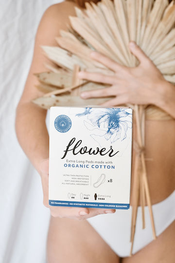 Flower Extra Long Σερβιέτες με Φτερά 8τμχ