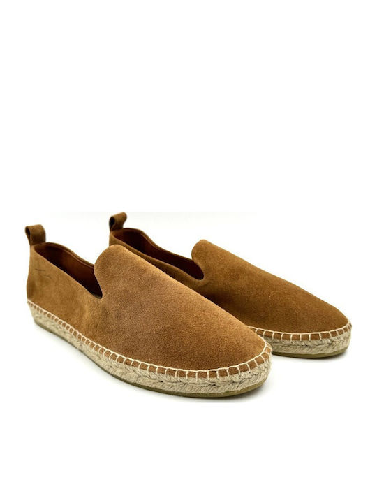 Leder Herren Espadrilles in Braun Farbe