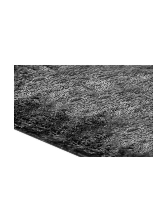 Madi Feathery Αντιολισθητικό Χαλί Ορθογώνιο Shaggy Black 160x230cm