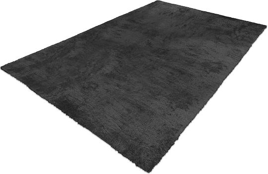 Madi Feathery Rutschfest Teppich Rechteckig Zottelig Synthetisch,Polyester/Cotton/Leather Black