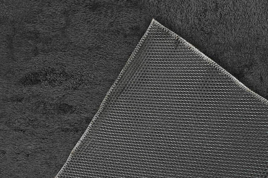 Madi Feathery Rutschfest Teppich Rechteckig Zottelig Synthetisch,Polyester/Cotton/Leather Black