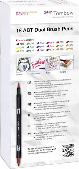 Tombow Μαρκαδόροι Ζωγραφικής 0.8mm Λεπτοί Σετ 12 χρώματα