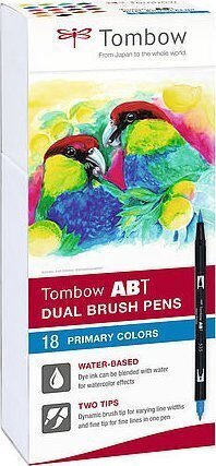 Tombow Μαρκαδόροι Ζωγραφικής 0.8mm Λεπτοί Σετ 12 χρώματα