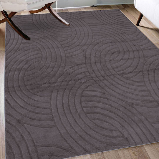 Homeone Cozy Αντιολισθητικό Χαλί Ορθογώνιο Γούνινο Ανθρακί 200x250cm
