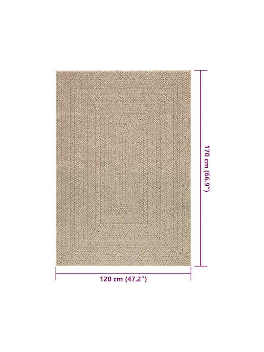 vidaXL Zizur Rug Outdoor Rectangular from Jute Beige