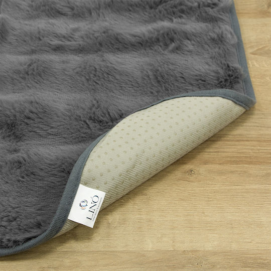 Lino Home Teppich Rechteckig Synthetisch,Polyester/Cotton/Leather Grey