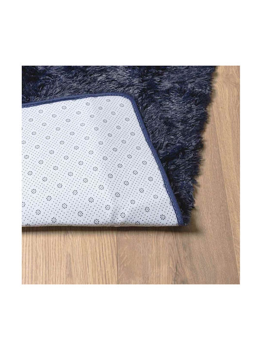 vidaXL Anti-slip Rug Rectangular Shaggy Blue